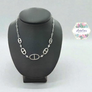 COLLAR DE OVALOS PLATEADO