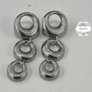 ARETES DE 3 CIRCULOS PLATA