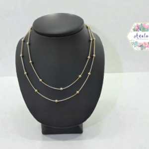 COLLAR DOBLE CON MINI BOLAS