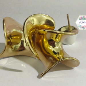 ARETES DE OLA DORADA