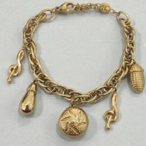 PULSERA CADENA GRUESA CON CHARMS COLGANTES