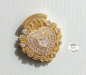 ANILLO DE CORAZON CON PIEDRERIA