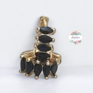 ARRACADA NEGRA 5 PIEDRAS