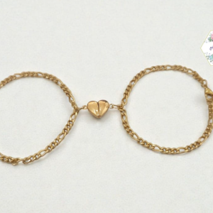 PULSERA DE PAREJA DORADA CORAZON
