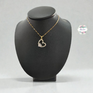 COLLAR CORAZON CON MINI CORAZON PEGADO