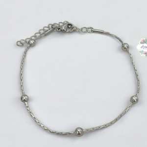 PULSERA PLATEADA BOLAS PLATA
