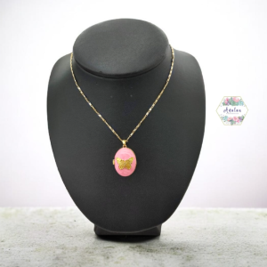 COLLAR DE PASCUA DE MARIPOSA ROSA