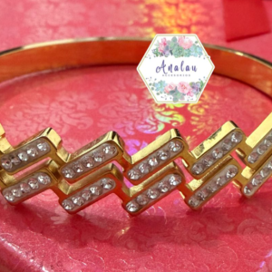 PULSERA ZIGZAC DORADO INCRUSTADO