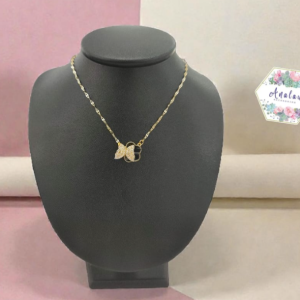 COLLAR DE MARIPOSA GIRATORIO INCRUSTADO Y NEGRO