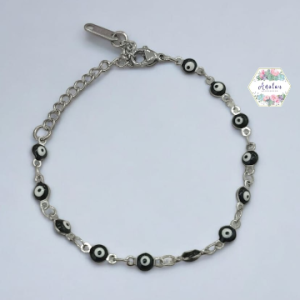 PULSERA OJO NEGRO PLATEADO