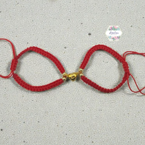 PULSERA PAREJA TEJIDA ROJO CORAZON IMAN