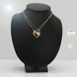 COLLAR DE PAREJA DORADO Y PLATA