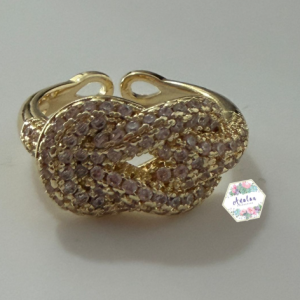 ANILLO DORADO INCRUSTADO TIPO NUDO