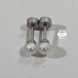 ARETE PERLA BLANCA PLATA