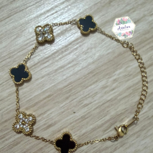 PULSERA TEREBOL NEGRO Y INCRUSTADA