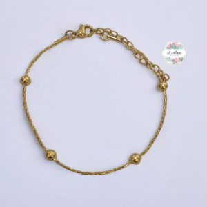 PULSERA DELGADA BOLAS DORADA