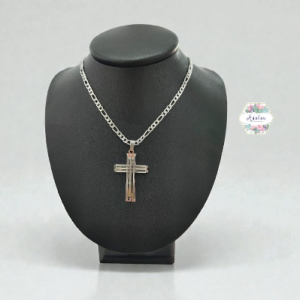 COLLAR CRUZ GRANDE PLATEADA