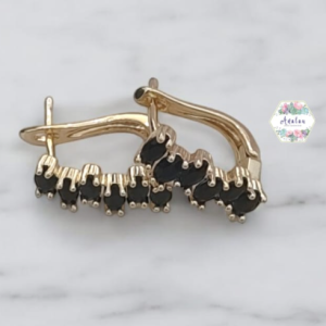 ARETE NEGRO 6 PIEDRAS