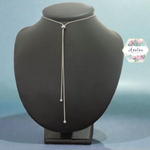 COLLAR LARGO PLATA 3 BOLAS