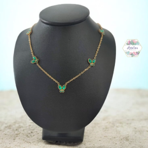 COLLAR MARIPOSA VERDE DORADO