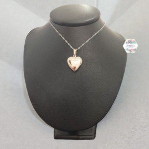 COLLAR PLATA CORAZON LISO RELICARIO
