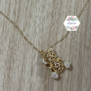 COLLAR OSO ENRREDADO INCRUSTADO DORADO
