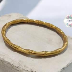 PULSERA DORADO DELGADA DISEÑO BAMBU