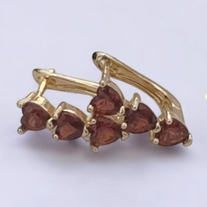 ARETE VINO 3 CORAZONES PIEDRA