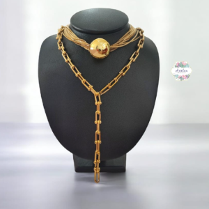 COLLAR DORADO DOBLE TIFANE BOLA
