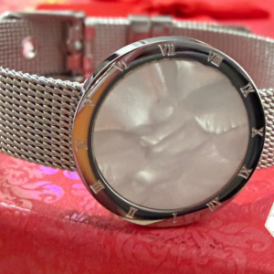 PULSERA PLATA CIRCULO BLANCO