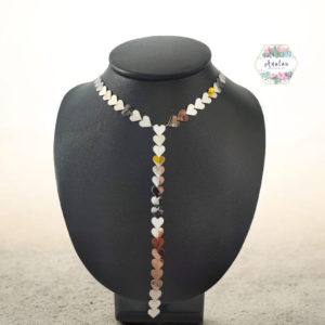COLLAR CORAZONES PLATA LARGO