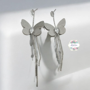 ARETE LARGO PLATA MARIPOSA 3 TIRAS