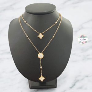 COLLAR DORADO DE TREBOL DOBLE