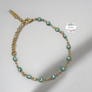 COLLAR OJO TURCO VERDE AQUA MINI