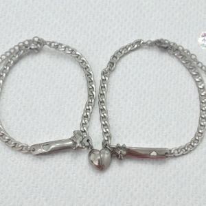 ESCLAVA DE PAREJA PLATA CORAZON IMAN