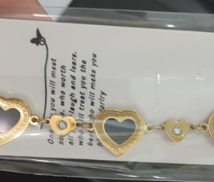 PULSERA 3 CORAZONESD NEGRO