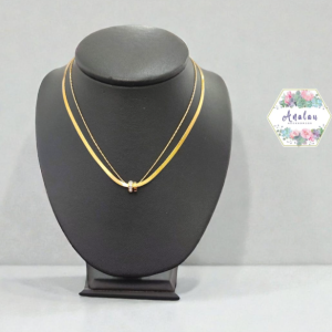 COLLAR DORADO DE PLANCHA DOBLE 2 AROS