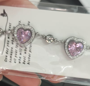 PULSERA PLATA CORAZON 2 ROSA