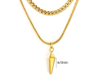 COLLAR DOBLE DORADO PICO