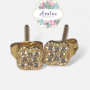 ARETES CHIQUITOS DE TREBOL BRILLOSO