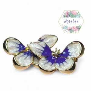 ARETES DE MARIPOSA CELESTE CON CENTRO AZUL