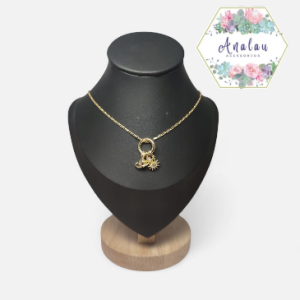 COLLAR CON DIJES DE SOL SATURNO Y FLOR BRILLANTE