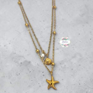 COLLAR DOBLE DE PLAYA DORADO