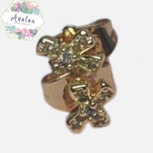 ARETES DE MOÑO DORADO BRILLOSO