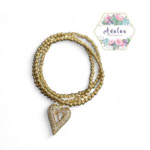 COLLAR DORADO CON DIJE DE CORAZON BRILLOSO