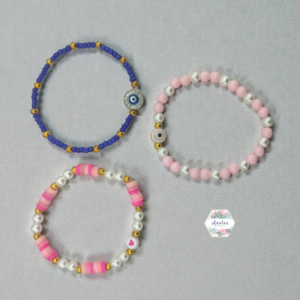 PULSERAS DE PIEDRITAS COLORES