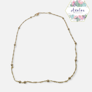 CADENAS DE ESPIRAL CON BOLITAS DORADO DELGADO