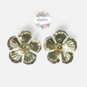 ARETES DE CINCO PETALOS CON CENTRO REDONDO