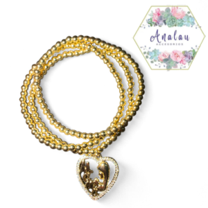 COLLAR DORADO CON DIJE CON CORAZON CON CENTRO CORAZON