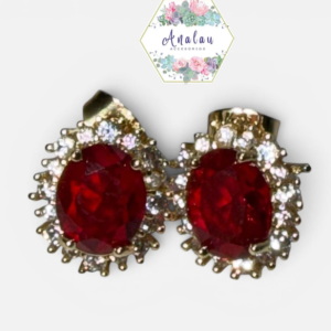 ARETE DIAMANTE ROJO